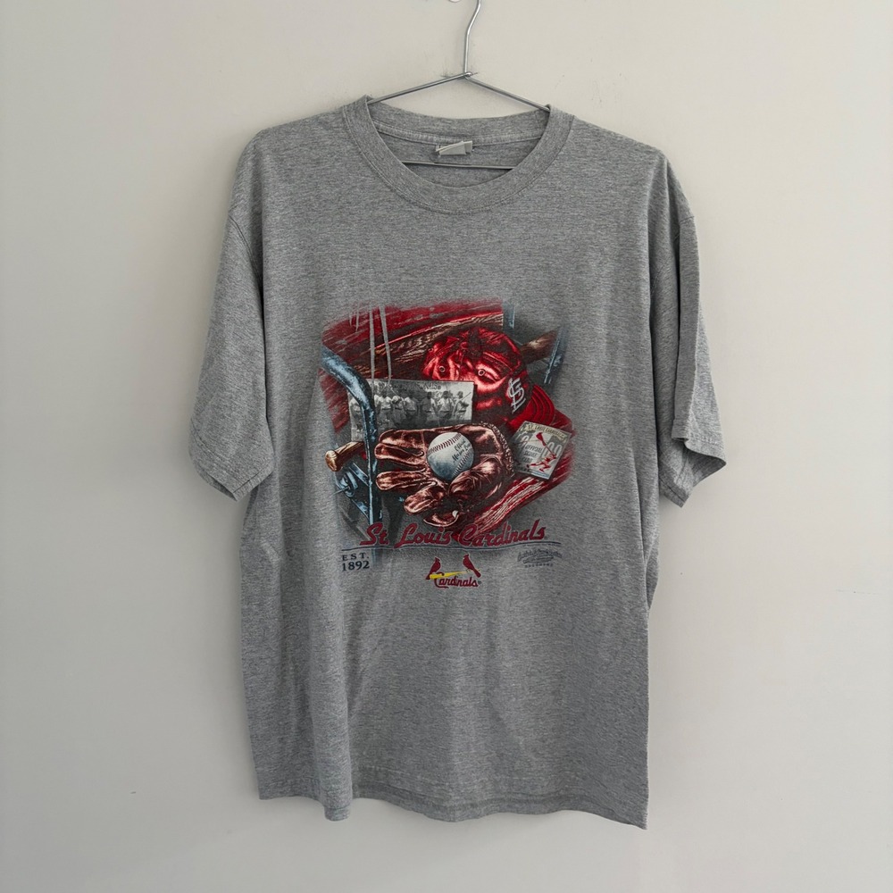 Lee Sport St Louis Cardinals MLB Baseball Graphic T-Shirt Grey Large